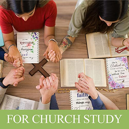 Qeeenar 6 Pcs Christian Spiral Notebook for Women Prayer Journal