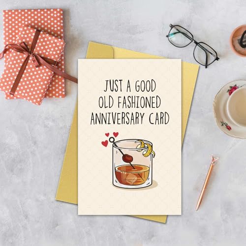Funny Old Fashion Anniversary Card for Husband Boyfriend Fiance Partner, Humorous Wedding Anniversary Card Gift from Husband Boyfriend from Wife Girlfriend. - color: #5
