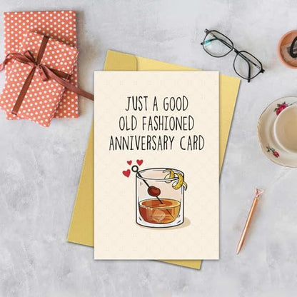 Funny Old Fashion Anniversary Card for Husband Boyfriend Fiance Partner, Humorous Wedding Anniversary Card Gift from Husband Boyfriend from Wife Girlfriend. - color: #5