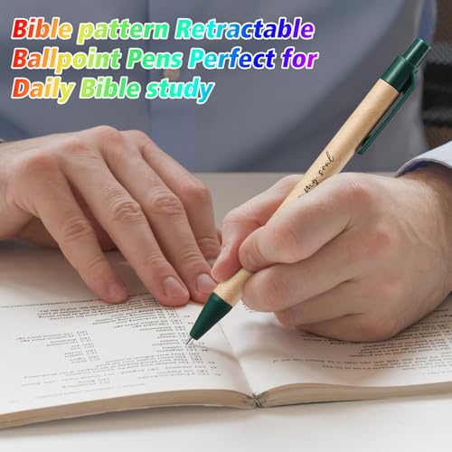 Marspark 100 Pcs Christian Pens Gift Bulk Bible Verse Retractable, Colorful - color: Colorful