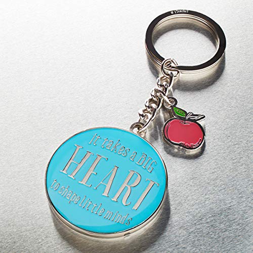 Christian Art Gifts Teacher Appreciation Keychain with Scripture: Inspirational Bible Verse Split Metal Keyring Accessory - color: Blue