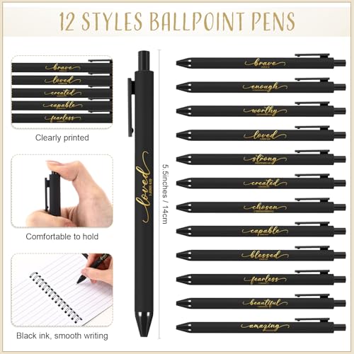 Kosiz 12 Sets Christian Gifts Bulk Prayer Journals Pens, Black - color: Black