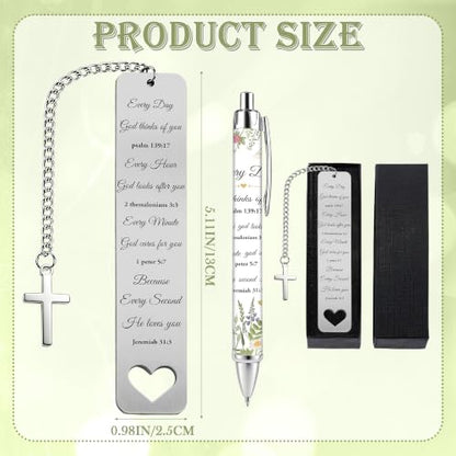Bible Book Mark for Women, Every Day Metal Christian Gift Set with Pen - style: Every Day
