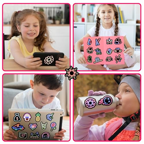 Funny Neon Water Bottle Stickers 50 Pcs - color: Non-luminescent-133kshr