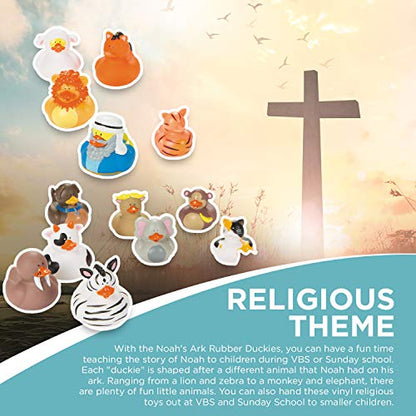 Fun Express Noah's Ark Rubber Duckies (Set of 21) Sunday School and VBS Supplies - VBS Vacation Bible School Supplies/Decor