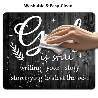 God is Still Writing Your Story Mouse Pad, Christian Bible Verse Desk Mat - color: Custom Designs Art 010