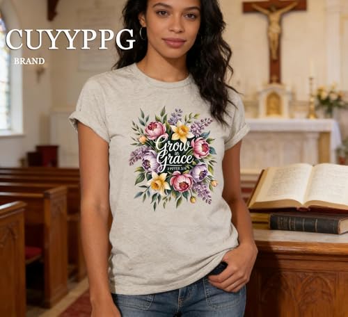 Christian T Shirts for Women God Jesus Faith Graphic Tees - color: Beige-h, size: Medium