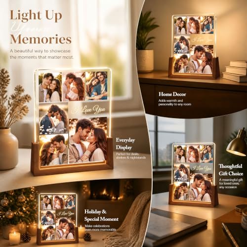 Custom Picture Frames Anniversary Couple Gifts for Girlfriend Women Men - color: S4