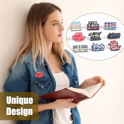 Huquary 36 Pcs Bible Lapel Pin Set Christian Faith Enamel Pins Jesus Verse Lapel Religious Gifts Christ Bible Verses Gifts