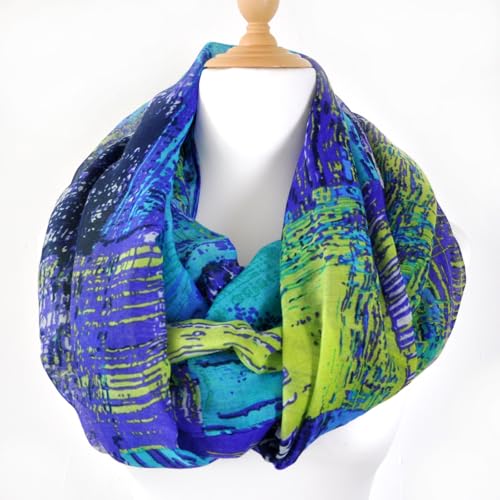 Jersey Knit Infinity Scarf Colorful Head Wrap for Travel - color: Color-b04
