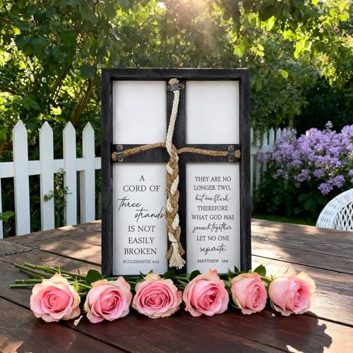 A Cord of Three Strands Wedding Ceremony Sign, 22x16 Inch, Black - color: Black, size: 22X16Inches
