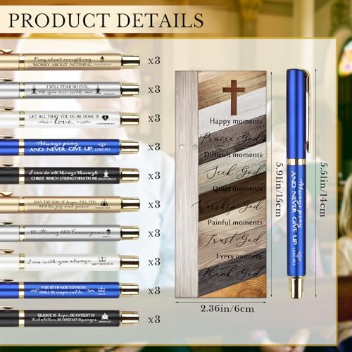 Lincia 30 Sets Christian Gifts Pens Bookmarks Keychains,Multicolor - color: Multicolor