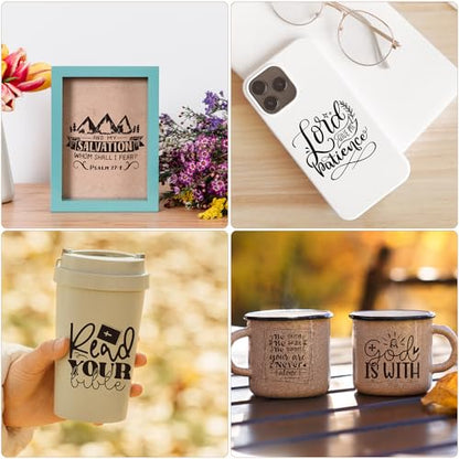 Christian UV DTF Cup Wraps - 24 Sheets Bible Verse Uvdtf Tumbler Wrap for 16 oz Glass Water Bottle, Faith Can Move Mountains Inspirational Quotes Waterproof Transfer Sticker Religious Gifts for Mom - style: Submit to you