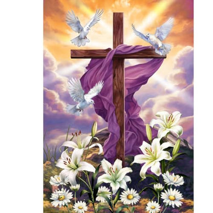 Briarwood Lane Sunrise Easter Cross Garden Flag - color: Multicolor