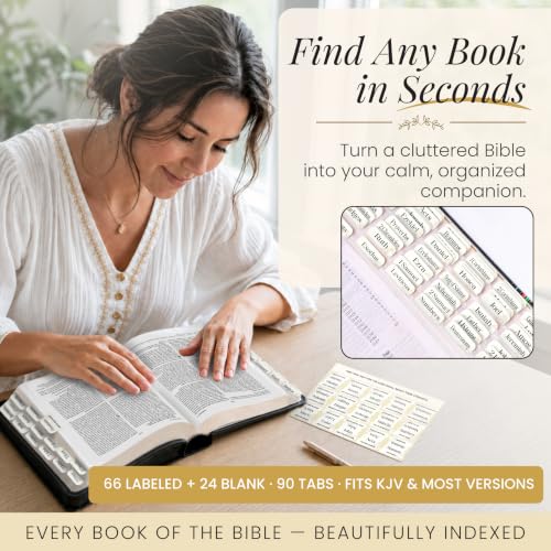 90 Christian Bible Tabs for Women, Men, and Kids - White Floral - color: White Floral