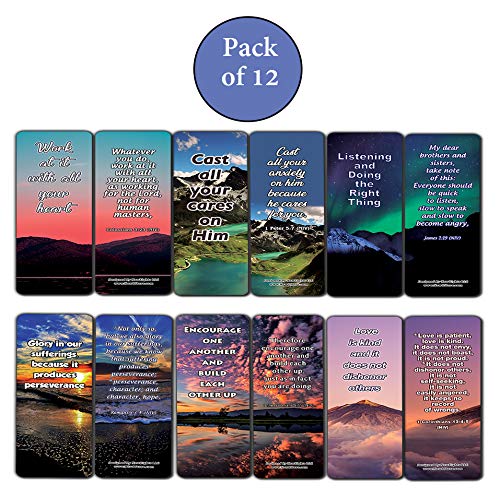 NewEights Popular Bible Verses Teenage Boys Bookmarks (12 Pack) - color: Popular Verses Teenage Boys Bookmarks (12 Pack)