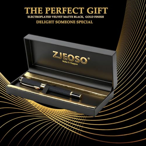 Nice pens for writing | Nice Rollerball Pens with Dragon Design, Elegant Gift Pen,for Men & Women Office & Signature Writing Pen, Refillable Black Ink Business Pen (Black) - color: Black