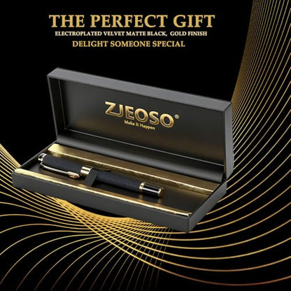Nice pens for writing | Nice Rollerball Pens with Dragon Design, Elegant Gift Pen,for Men & Women Office & Signature Writing Pen, Refillable Black Ink Business Pen (Black) - color: Black