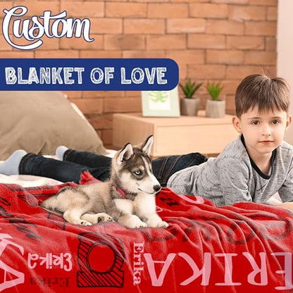 Custom Baby Blanket,Personalized Photo Name Throw Blankets for Girls Boys Kids Baby Newborn Customized Gifts for Birthday Christmas - color: Design 01-green