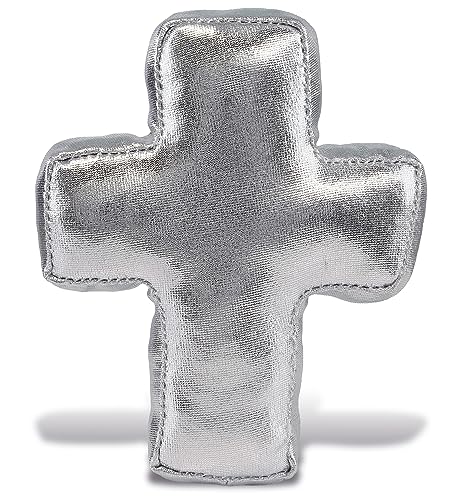 DolliBu Silver Cross Stuffed Plush Toy Gift for Kids and Adults - 4 Inches - size: 4 Inch
