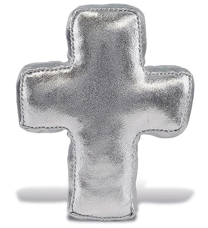 DolliBu Silver Cross Stuffed Plush Toy Gift for Kids and Adults - 4 Inches - size: 4 Inch