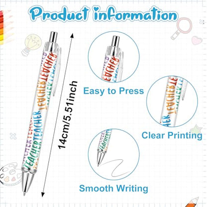 30 Pcs Teacher Pens Bulk Teacher Appreciation Gifts Ballpoint Pen Best Pens for Teachers Retractable Black Ink Writing Pen for Women School Coworker Staff Office Supplies - style: Teacher