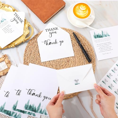Marspark 25 Pack Funeral Thank You Cards Sympathy Envelopes, Tree - style: Tree