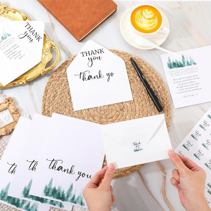 Marspark 25 Pack Funeral Thank You Cards Sympathy Envelopes, Tree - style: Tree