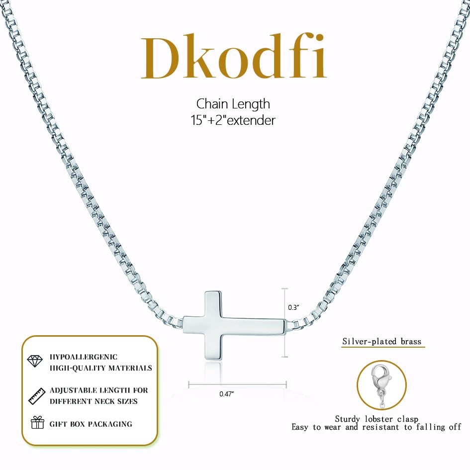Cross Necklace for Women - Dainty 14K Gold Silver Plated Cross Necklace Choker Jewelry Cute Simple Small Trendy Non Tarnish Waterproof Faith Religious Jewelry Gift for Teenage - style: 06-Cross-Silver