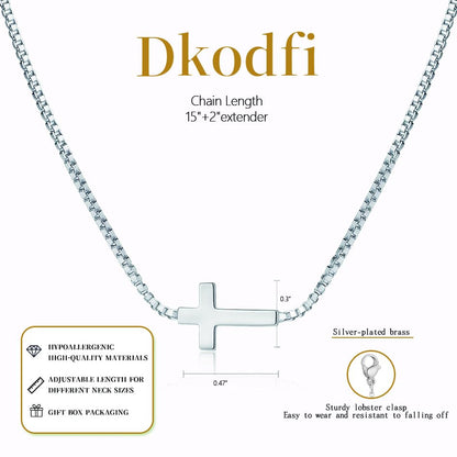 Cross Necklace for Women - Dainty 14K Gold Silver Plated Cross Necklace Choker Jewelry Cute Simple Small Trendy Non Tarnish Waterproof Faith Religious Jewelry Gift for Teenage - style: 06-Cross-Silver