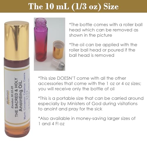 Exodus 30:22-25 Sacred and Holy Anointing Oil, Made from Scratch with Myrrh, Calamus, Cinnamon, Cassia, and Olive Oil Herbal Spices and Essential Oils - 10 mL