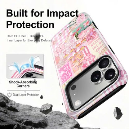 for iPhone 17 Pro Max Case, Cute Pink Summer Magnetic Phone Case - color: Blush Pink, size: iPhone 17 Pro Max