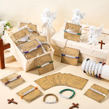 Kenning 24 Set Christian Bracelet for Men Women - color: Dark Color