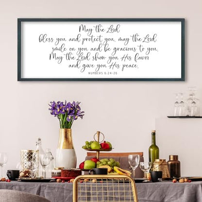 FZMHASLWW Christian Wall Art Numbers 6:24-26, Black, 32"×12" - color: Numbers 6:24-26 Scripture (Black), size: 32"L x 12"W