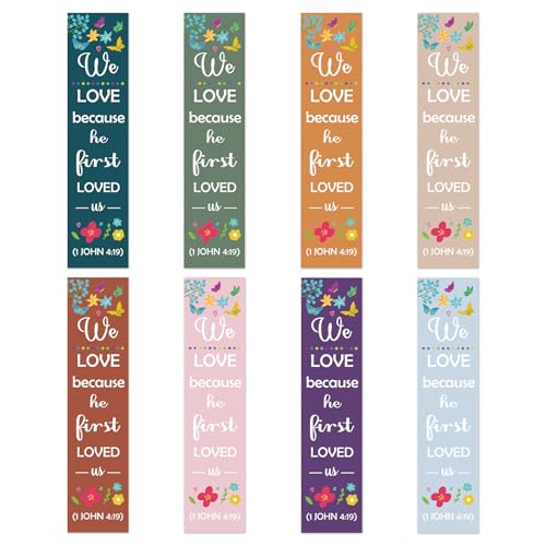 Christian Gifts for Women Men 8 Pieces Christian Scripture Bookmarks Encouragement Inspirational Gift Catholic Spiritual Bible Verses Gift for Mom Dad Daughter Son Sister Friends Paper Bookmarks - color: Inspirational Bookmark