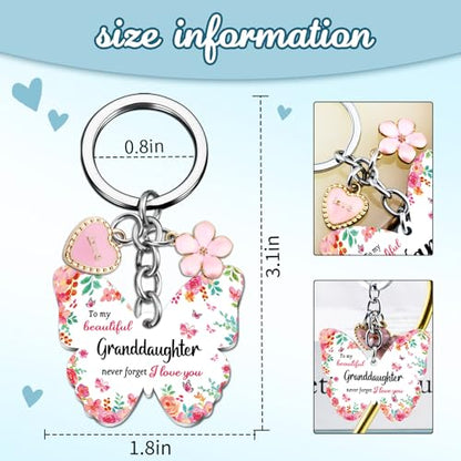 OEHEDOU Butterfly Gifts Keychain For Women Men Family Members Memorial Gift - color: Pink