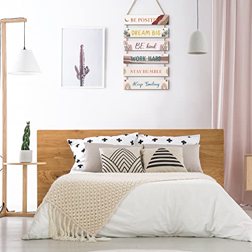 Blulu 6 Pcs Positive Quotes Wall Hanging Plaque Sign, Cute Style - style: Cute Style