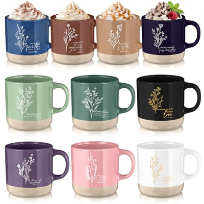 Didaey 10 Pcs Christian Gifts Bulk for Women, Religious Bible Verse Mugs - color: Bright Color