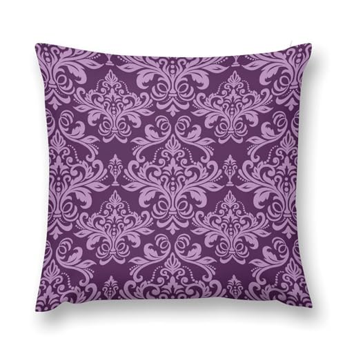 Vintage Damask Floral Throw Pillow Cover Oriental Antique Couch Sofa Pillowcases Luxury Gothic Victorian Baroque Bohemia Flowers Pillows Cushion Case for Farmhouse Bed Chair 18x18inch - color: Damaskblack-12