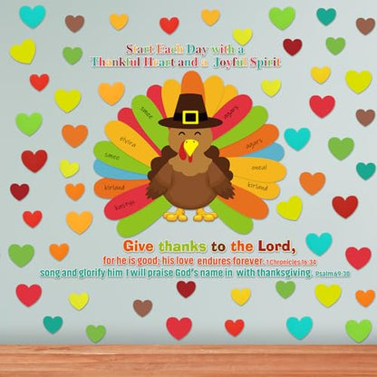 Mooliwe 103 Pcs Thanksgiving Turkey Classroom Bulletin Board Decoration Set