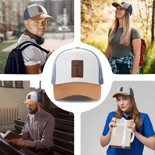 Christian Hats for Men & WomenJesus Cross HatChristianReligious GiftsforVarious Festivals&BirthdaysFaith Baseball/Trucker Cap - color: White