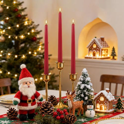 12 Pack Red Taper Candles, 10 inch Unscented Dripless Dinner Candles - color: Red, size: 12Pack