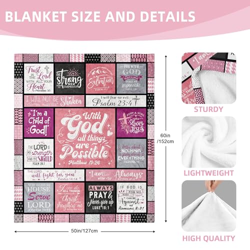 Christian Gifts for Women Blanket 60"x50", Religious Gifts for Women