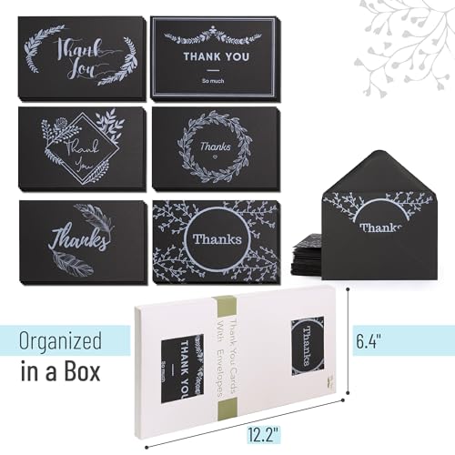 Mr. Pen- Blank Thank You Cards with Envelopes, 18 Pack, 4x6 - color: Black