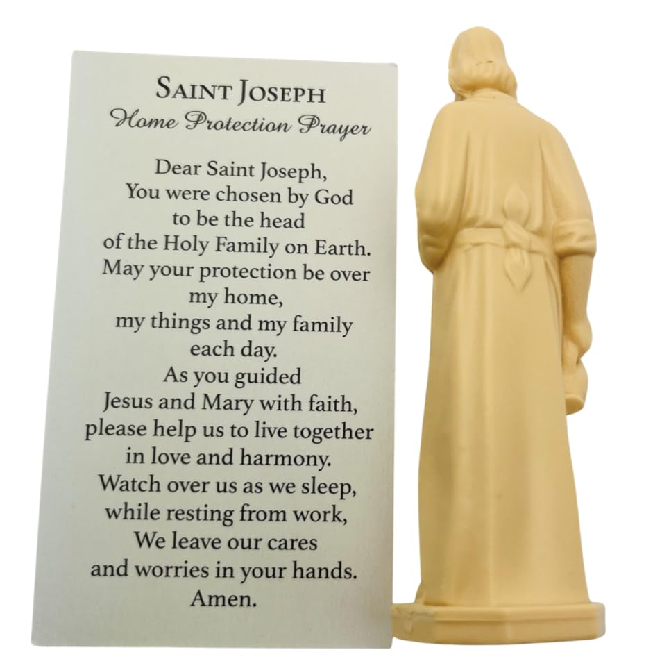 St Joseph Home Protector Statue 4 Inch Moving Holy Prayer Card USA Made