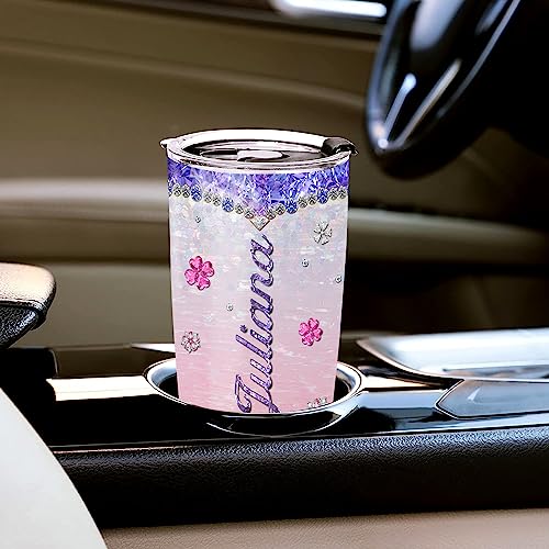WAZONE Personalized Dancing Tumbler With Name Stainless Steel Insulated Travel Mug 20oz 30oz Jewelry Style Ballet Dancer Customized Gifts Birthday Present For Girls Her Dance Lover Custom Cup - color: Dancing