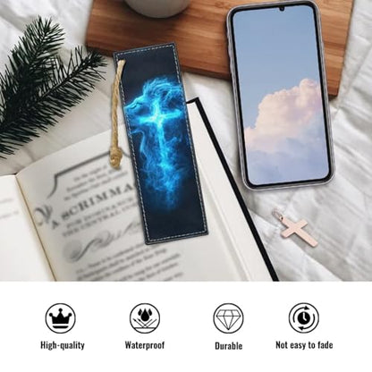 Personalized Bookmark, Bookmark for Book Lovers Abstract Blue Cross Bookmarks for Reading Lovers - color: Blue Cross
