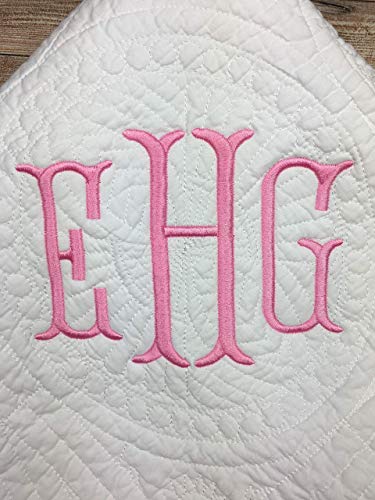 Personalized Baby Blanket – Custom Name, Monogram & Birth Stats, Soft Cotton Heirloom Quilt Keepsake, Unique Baby Gift for Boys & Girls (Monogram Classic) - color: Monogram Classic