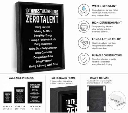 Floating Framed Motivational Canvas Wall Art, Inspirational Artwork 12x16in - color: 10 Things Thatrequire, size: 16"L x 12"W