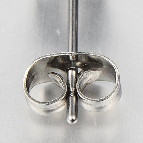 Pair Unisex Plain Cross Stud Earrings of Stainless Steel for Man and Women - color: A-Metal Color:Silver